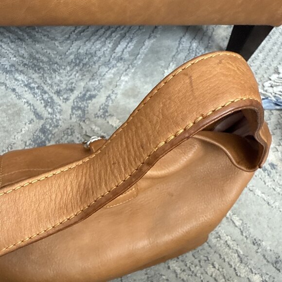 Dooney & Bourke Leather Caramel Bag Logo Lock Hobo Pebble Grain Handbag READ - Picture 8 of 12